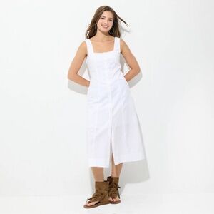 NWT Wild Fable Women's Button-Front Midi Dress in White, size Large